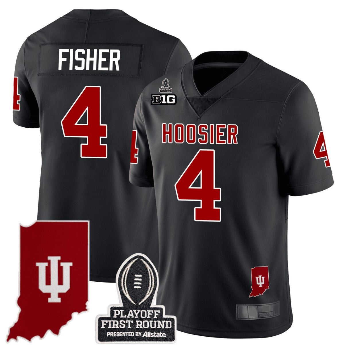 Aiden Fisher Jersey #4 Indiana Hoosiers CFP First Round Patch Football