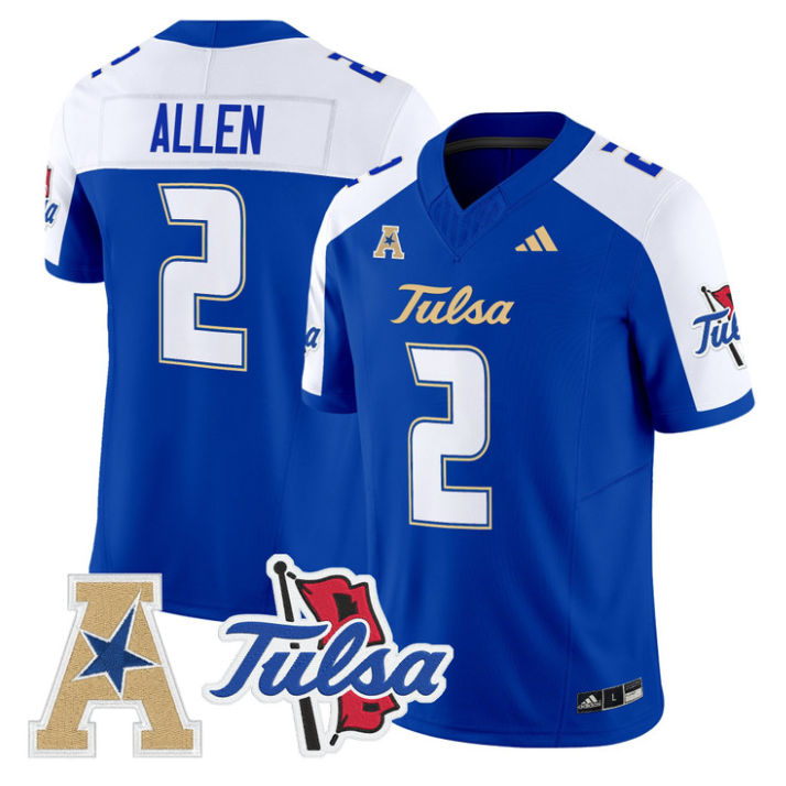 Ajay Allen Jersey #2 Tulsa Golden Hurricane 2025 Vapor Limited Stitched