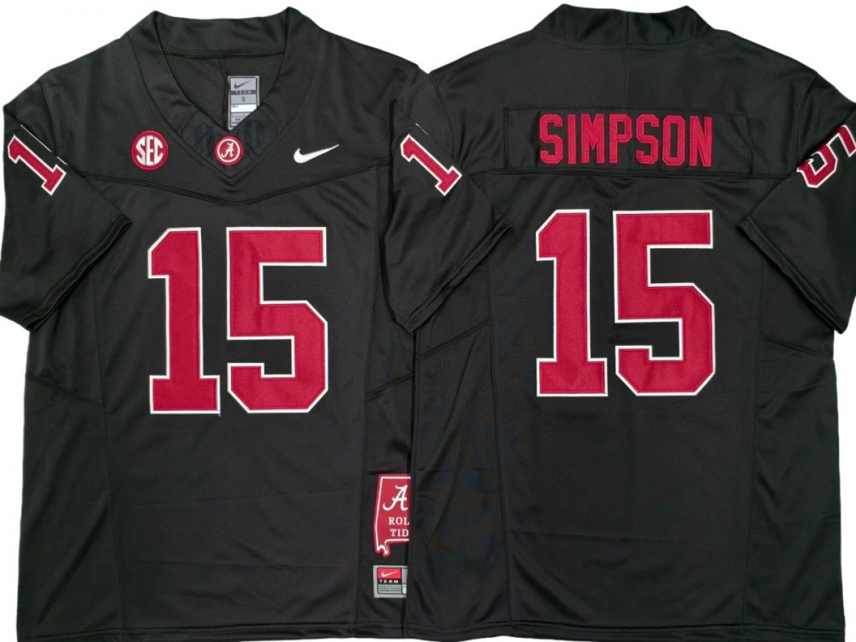 Alabama Crimson Tide #15 Ty Simpson Vapor F.U.S.E. Limited Jersey Black