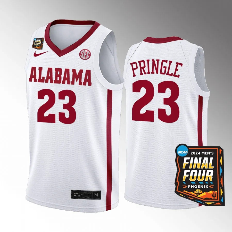 Alabama Crimson Tide #23 Nick Pringle Jersey 2024 NCAA March Madness Final Four
