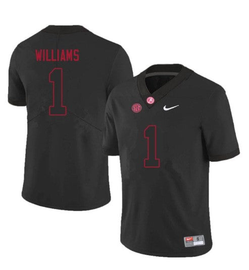 Alabama Crimson Tide #1 Jameson Williams Football Jersey Stitched Black