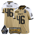 Alex Tecza Jersey #46 Navy Midshipmen Jolly Rogers 2025 Trophy Stitched Gold Alternate