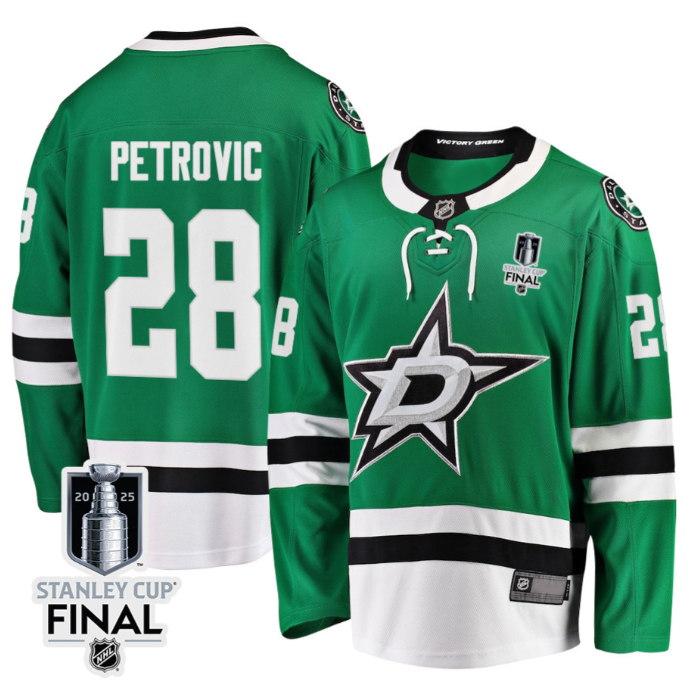 Alexander Petrovic 28 Dallas Stars 2025 STANLEY CUP Final Patch Home Men Jersey Black
