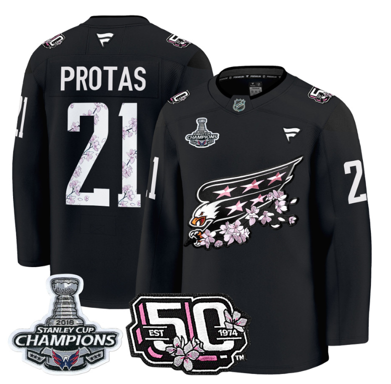 Aliaksei Protas Jersey #21 Washington Capitals 50th 2018 Stanley Cup Champions Patch