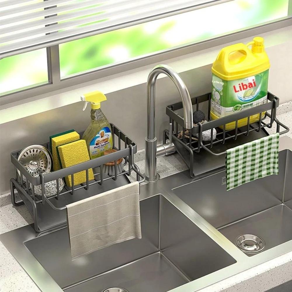 All-in-One Sponge Soap Cloth Self-Draining Rack