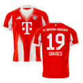 Alphonso Davies 19 Bayern Munich 2025-26 Home Jersey – Red