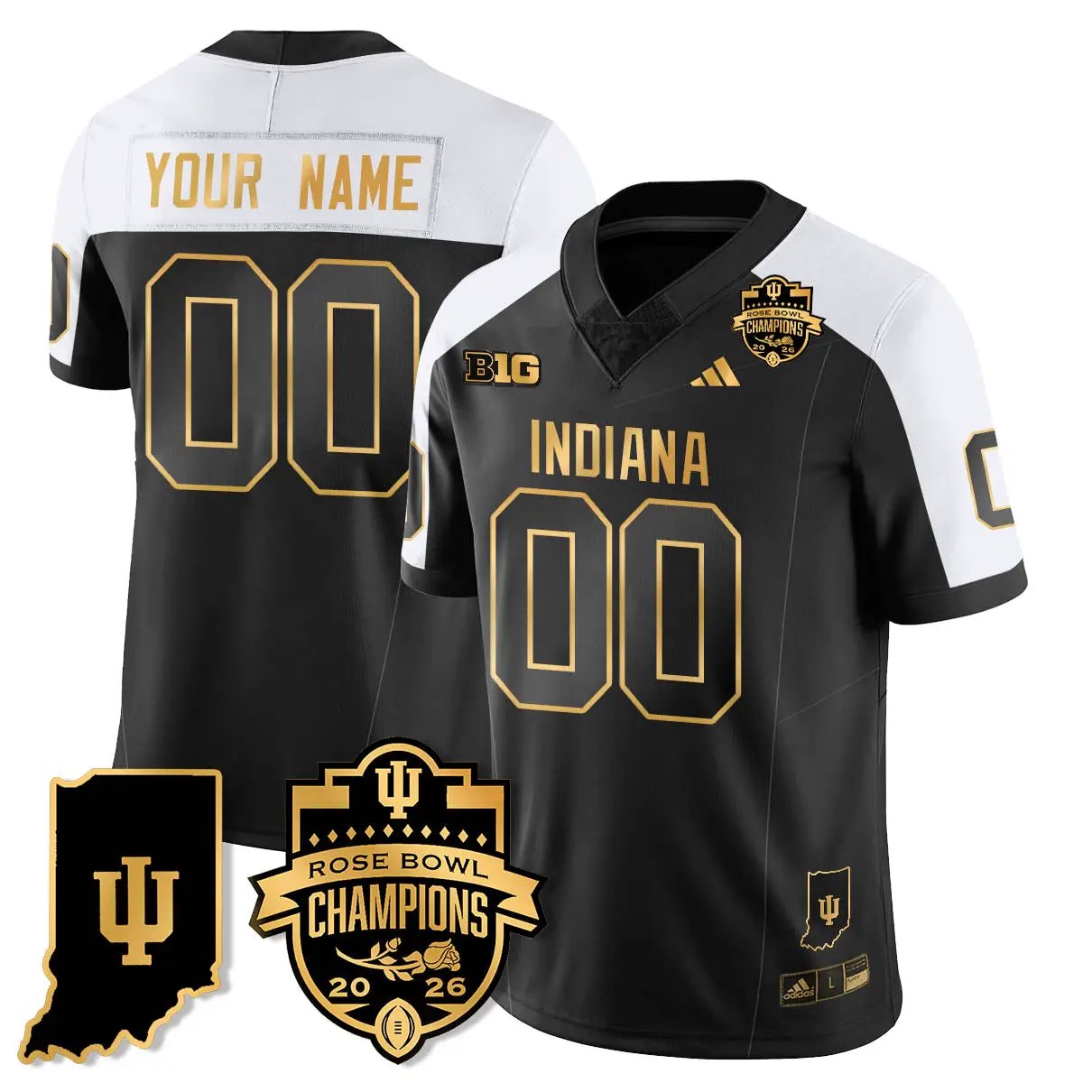 Custom Indiana Hoosiers Vapor Limited Football Gold Jersey - Rose Bowl Champions