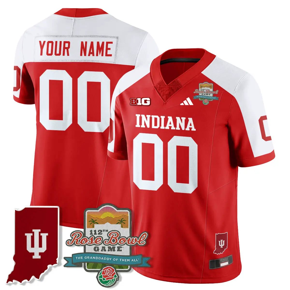 Indiana Hoosiers Vapor Limited Football Custom Jersey - Rose Bowl 112th