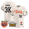 André Jersey #3K Atlanta Braves Atliens Peach Vapor Premier Limited Stitched