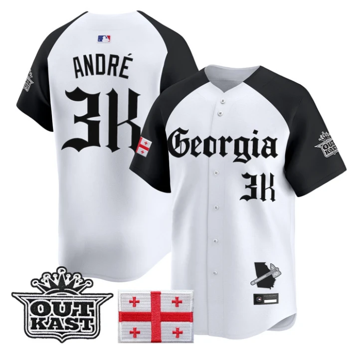André Jersey Atlanta Braves Georgia Outkast Gothic Stitched