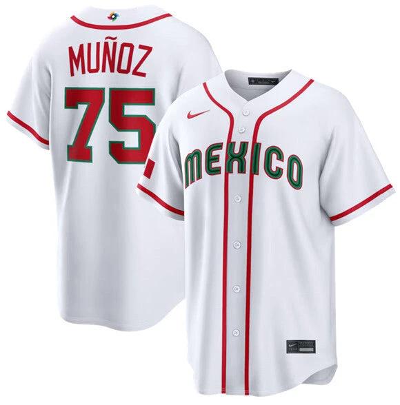 Andrés Muñoz Jersey #75 Mexico Team 2026 World Baseball Classic Stitched White