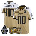 Annapolis Jersey #410 Navy Midshipmen Jolly Rogers 2025 Trophy Stitched Gold Alternate