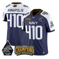 Annapolis Jersey #410 Navy Midshipmen Jolly Rogers 2025 Trophy Stitched Navy Alternate