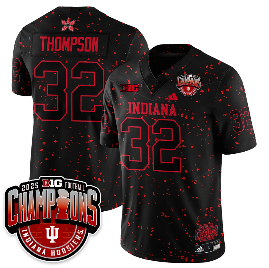 Anthony Thompson Jersey #32 Indiana Hoosiers Stranger Things Big 10 Champions