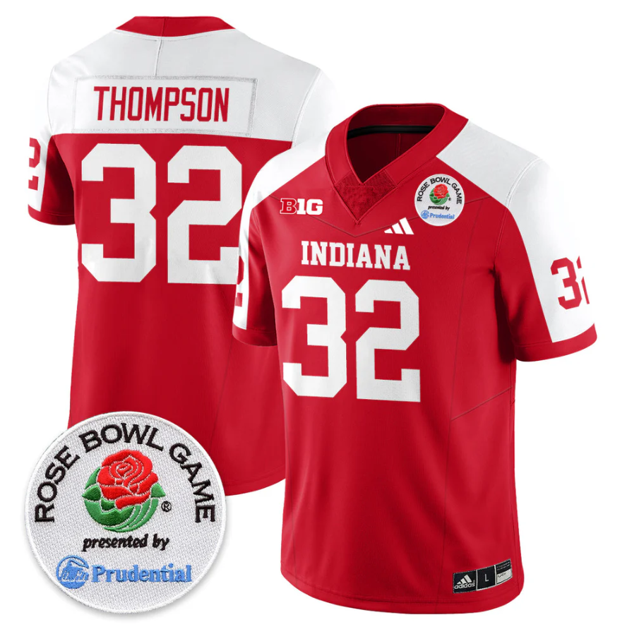 Anthony Thompson Jersey #32 Indiana Hoosiers Vapor Rose Bowl Patch Stitched