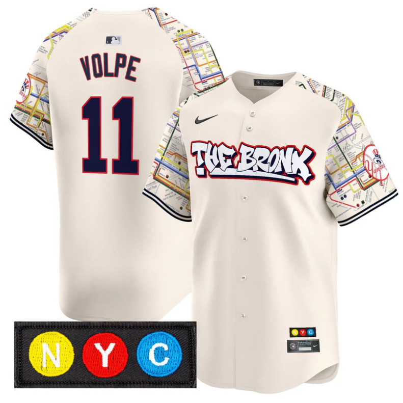 Anthony Volpe Jersey #11 New York Yankees The Bronx Subway Style Premier Stitched