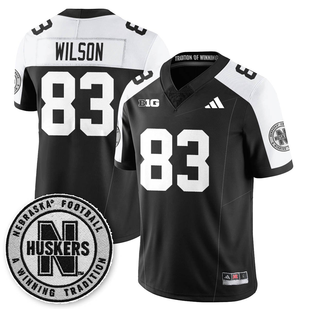 Archie Wilson Jersey #83 Nebraska Football 2025 Blackout Stitched