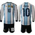Argentina #10 Lionel Messi Jersey Long Sleeve National Team x World Cup 2026 Home White On Field Soccer