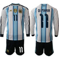 Argentina #11 DI MARIA Jersey Long Sleeve National Team x World Cup 2026 Home White On Field Soccer