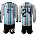 Argentina #24 E.FEANANDEZ Jersey Long Sleeve National Team x World Cup 2026 Home White On Field Soccer