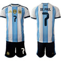 Argentina #7 DE PAUL Jersey National Team x World Cup 2026 Home White On Field Soccer
