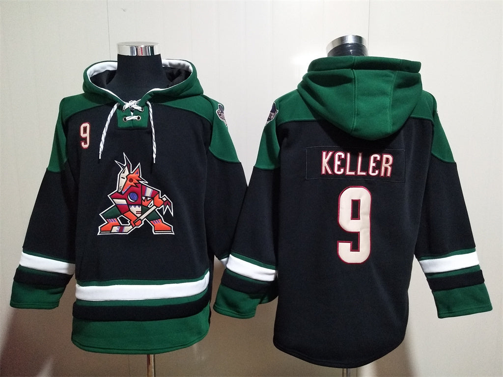 Arizona Coyotes #9 Clayton Keller Pullover Hoodie Black