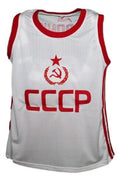 Arvydas Sabonis Jersey #11 CCCP Russia Basketball New Sewn White Stitched