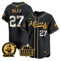 Austin Riley Jersey #27 Atlanta Braves Atliens Hank Aaron Patch Limited Stitched