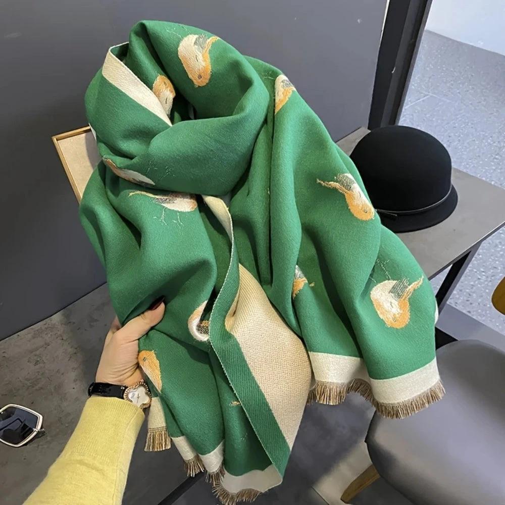 Aviary Breathable Bird Jacquard Shawl