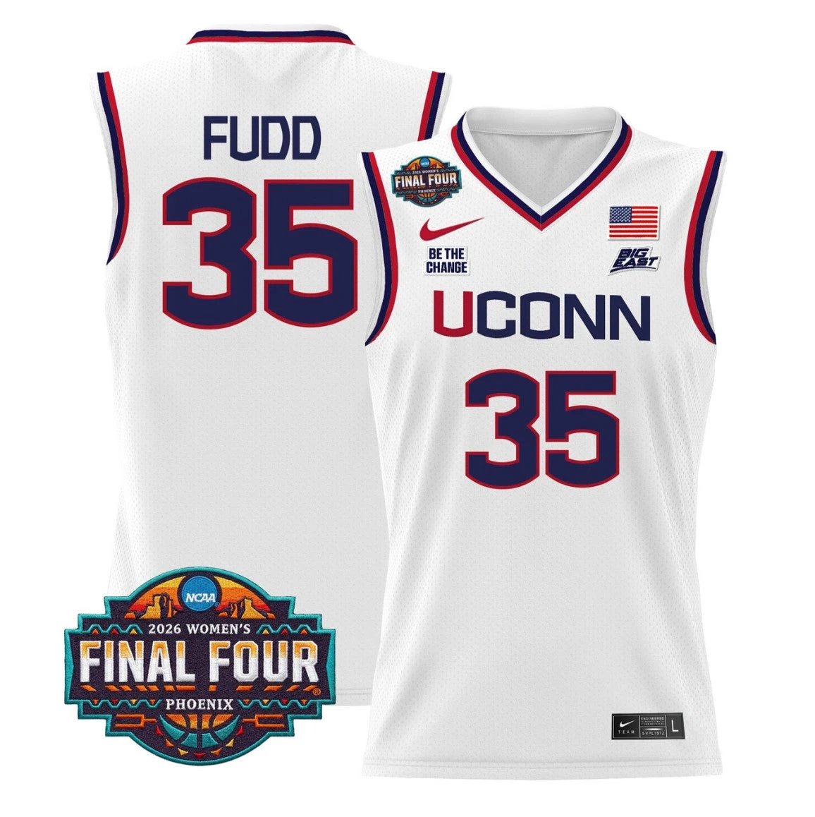 Azzi Fudd Jersey #35 UConn Huskies 2026 Tournament Final Four Stitched White