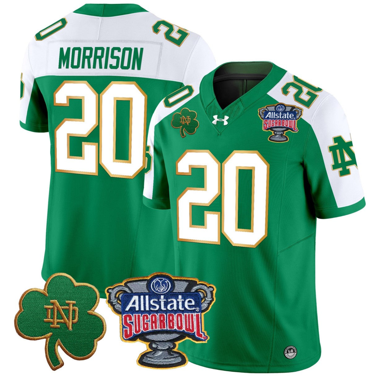 Benjamin Morrison Jersey #20 Notre Dame 2024 Sugar Bowl Patch V2