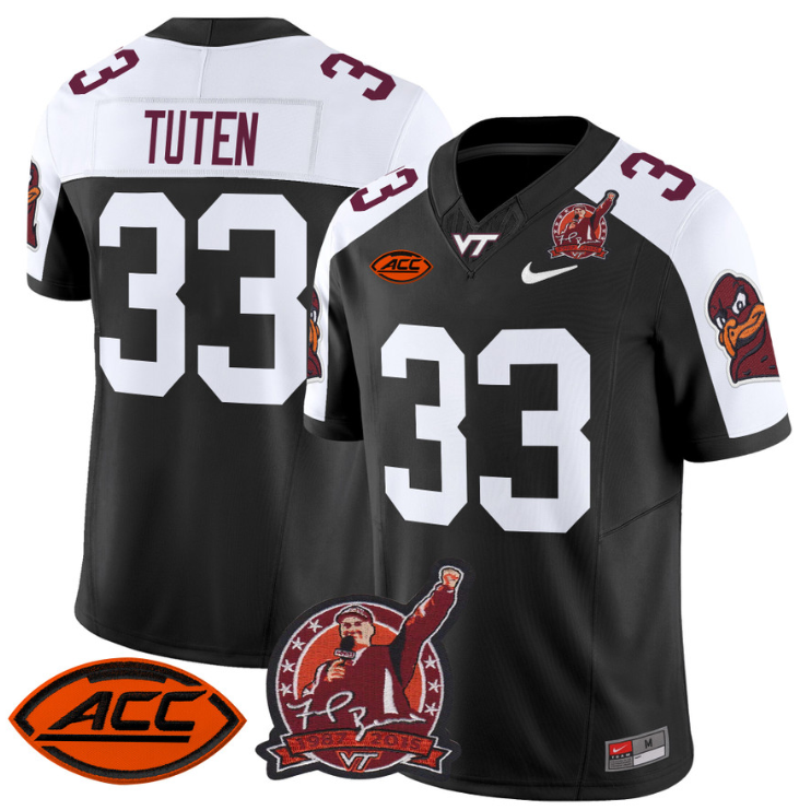 Bhayshul Tuten Jersey #33 Virginia Tech Hokies Coach Frank Beamer