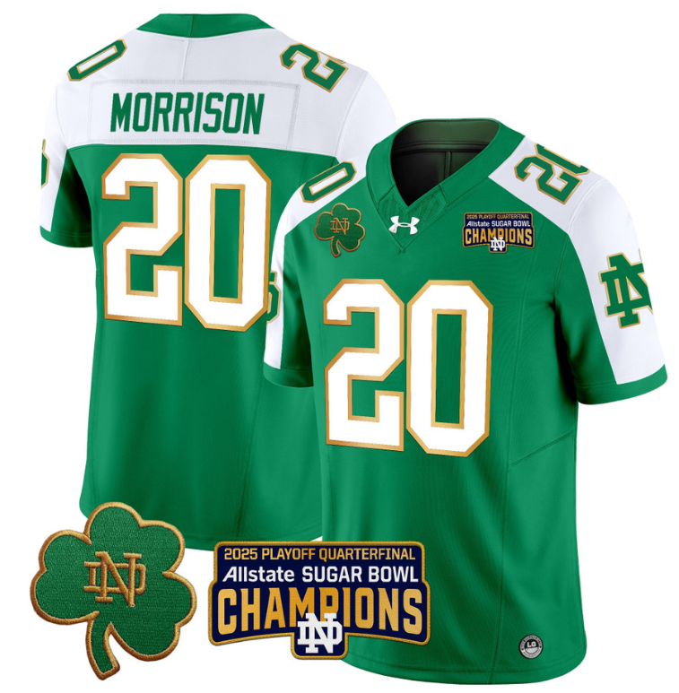 Benjamin Morrison Jersey #20 Notre Dame 2025 Sugar Bowl Champions