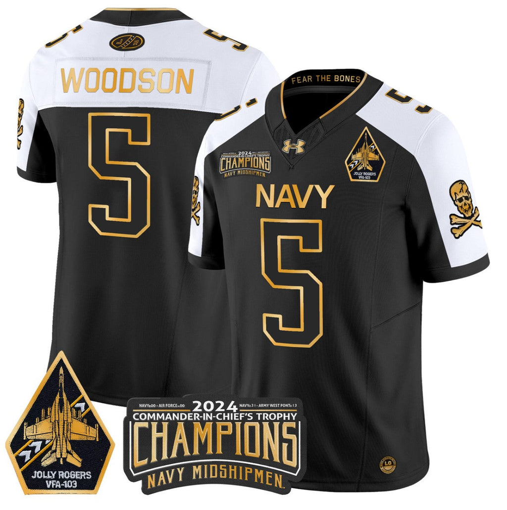 Braxton Woodson Jersey #5 Navy Midshipmen Commander-in-chief's Trophy