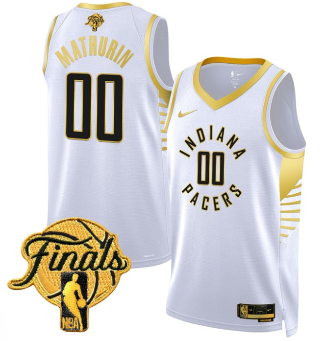 Bennedict Mathurin Jersey #00 Indiana Pacers 2025 Finals Swingman Stitched White Gold