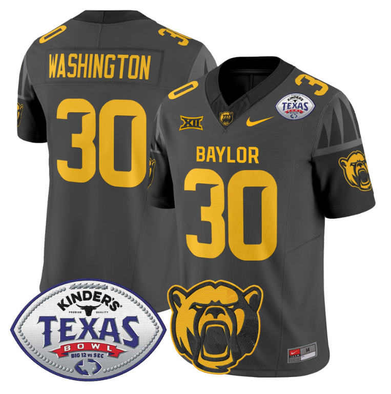Bryson Washington Jersey #30 Baylor Bears 2024 Texas Bowl Football