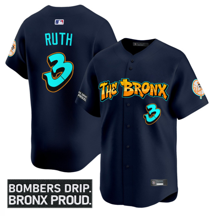 Babe Ruth Jersey #3 Yankees Graffiti Bronx Bombers Edition Stitched