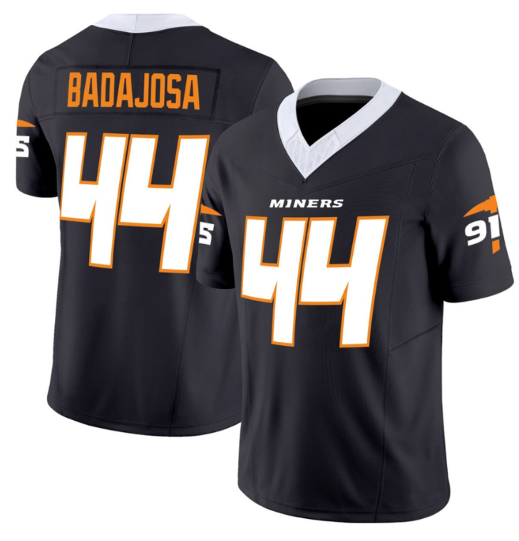 Badajosa #44 UTEP Miners Football Dark Navy Jersey All Stitched