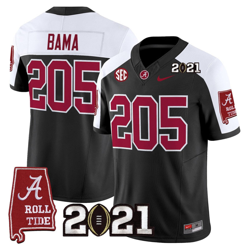 Bama Jersey #205 Alabama 2021 CFP National Championship Alabama Map