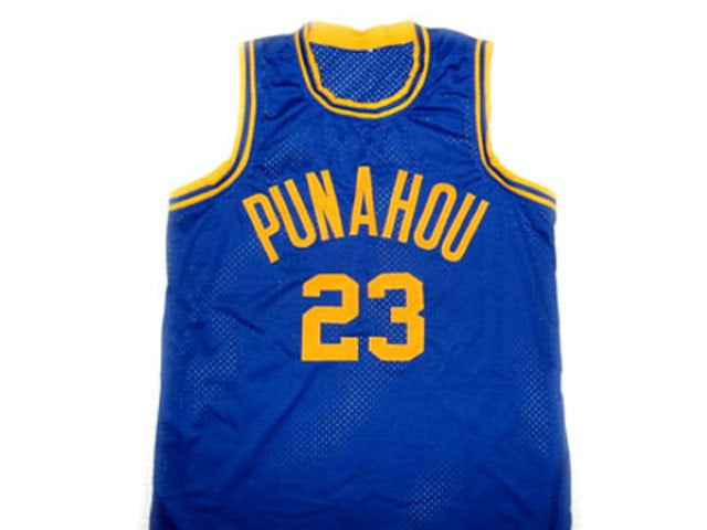 Barack Obama Jersey #23 Punahou High School Basketball White Stitched