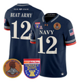 Beat Army Jersey #12 Navy Midshipmen 250th 2026 Liberty Bowl Stitched Navy