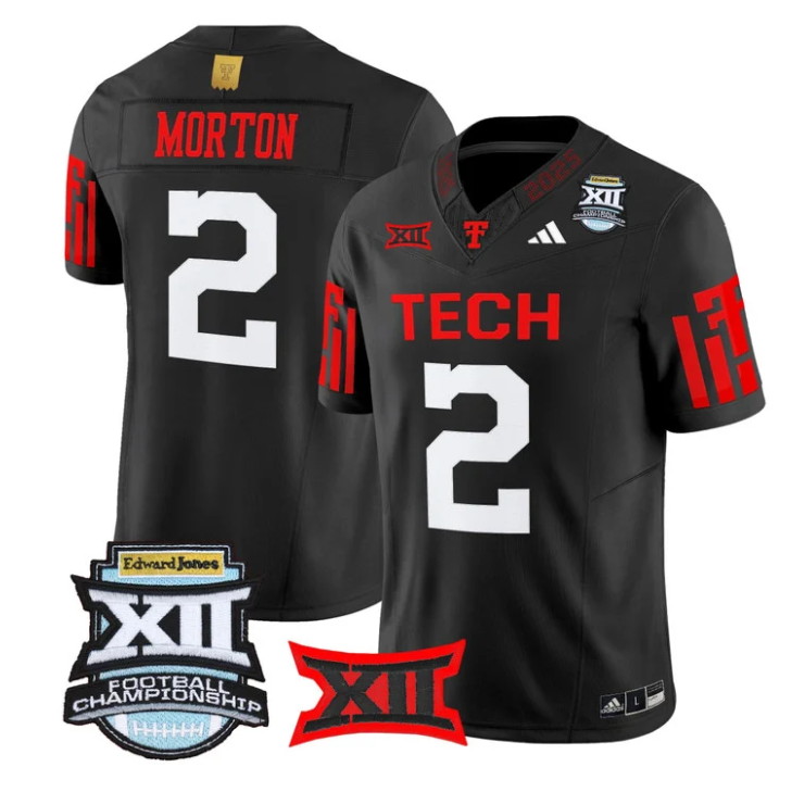 Behren Morton Jersey #2 Texas Tech Red Raiders 2025 Big 12 Championship