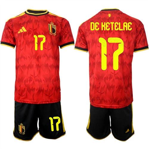 Belgium #17 DE KETELAE Jersey National Team x World Cup 2026 Home Red On Field Soccer