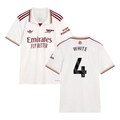 Ben White #4 Arsenal 2025-26 Third Jersey – Cream
