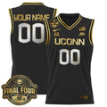 Custom UConn Huskies Jersey 2025 Big Eat Final Four Patch Stitched Black Gold