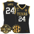 Clarissa Davis Jersey #24 Texas Longhorns 2025 Sec Final Four Patch Black Gold
