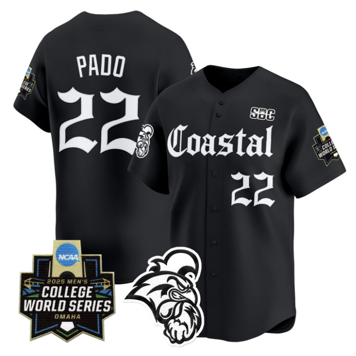 Blagen Pado Jersey #22 Coastal Carolina 2025 World Series Gothic Edition