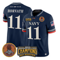 Blake Horvath Jersey #11 Navy Midshipmen 2025 Trophy Champions Stitched Navy