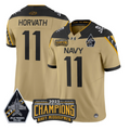 Blake Horvath Jersey #11 Navy Midshipmen Jolly Rogers 2025 Trophy Gold