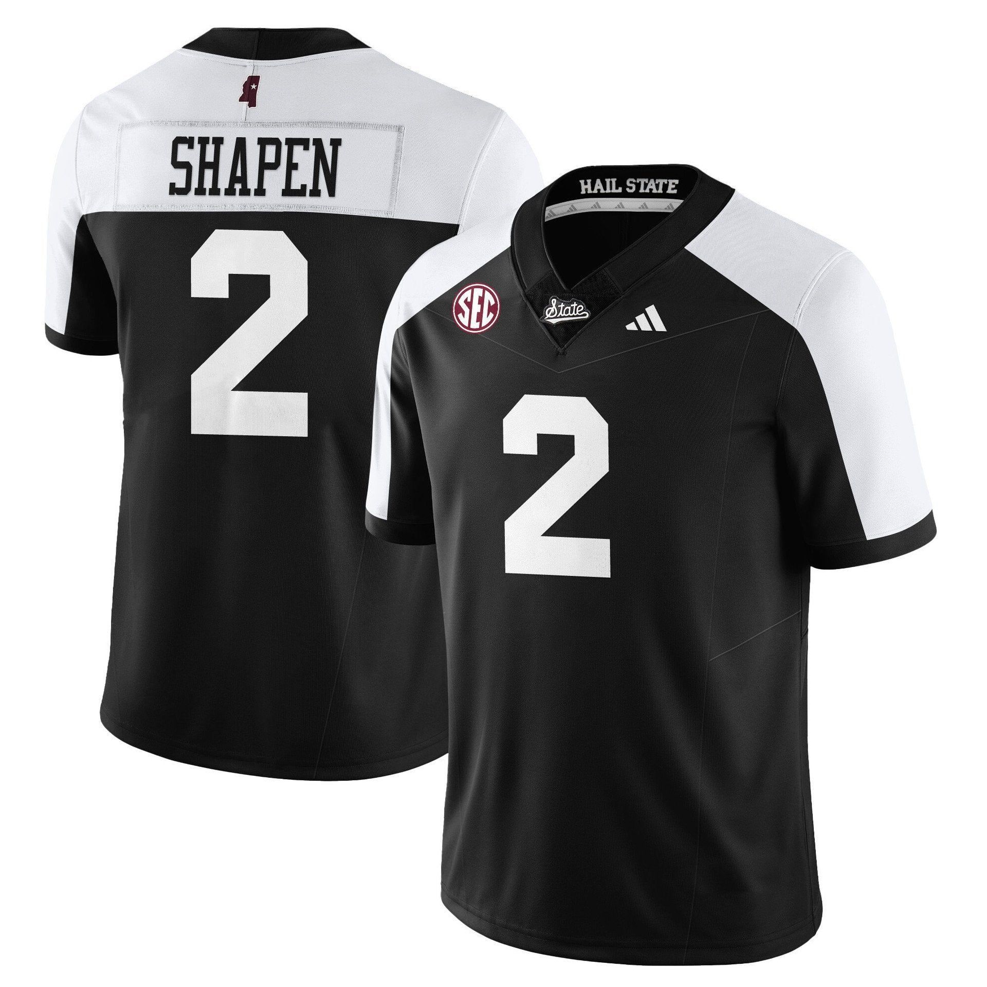 Blake Shapen Jersey #2 Mississippi State Football Darkness 2025 Stitched